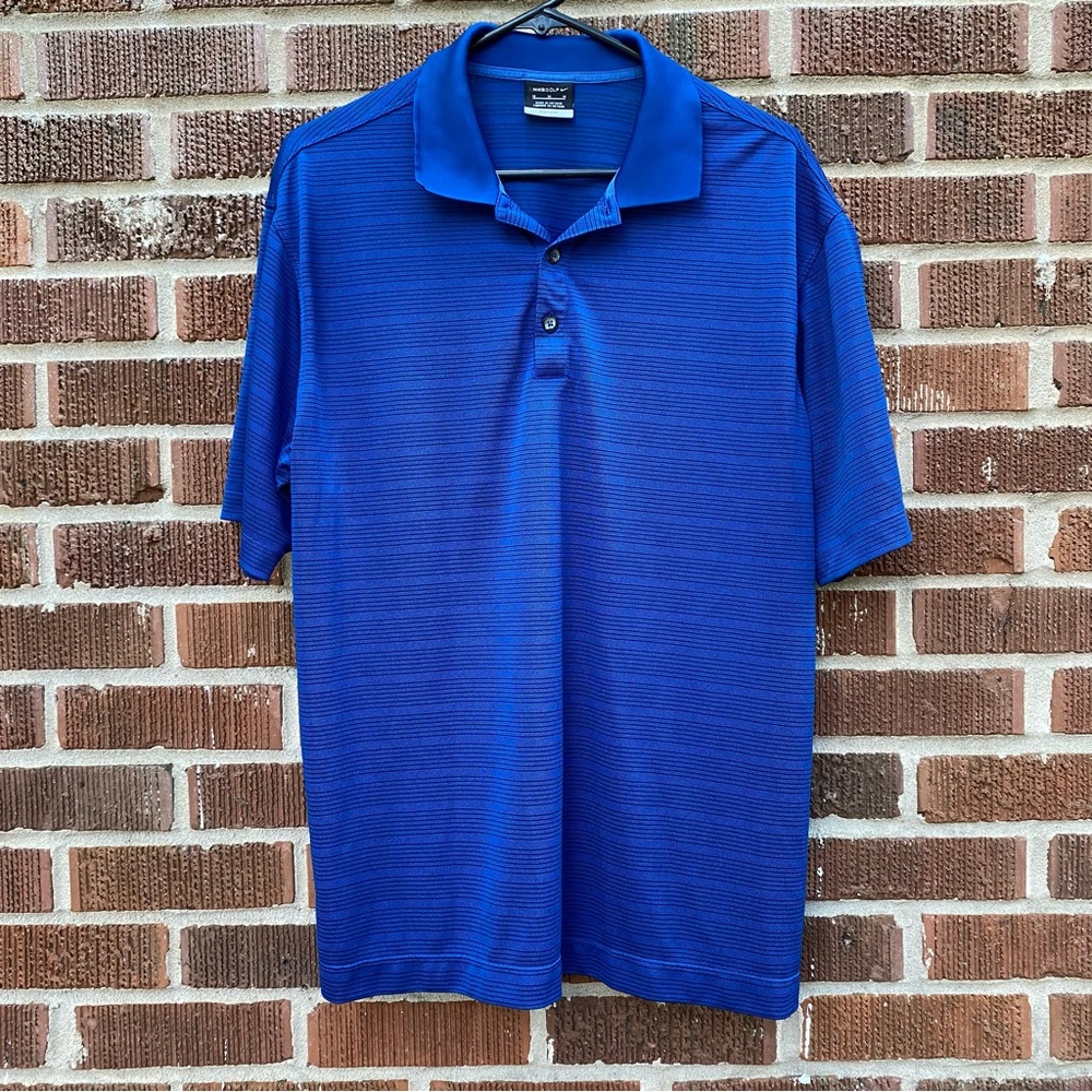 Nike Golf Polo Shirt Blue Short Sleeve Pullover Dri-Fit Stay Cool M